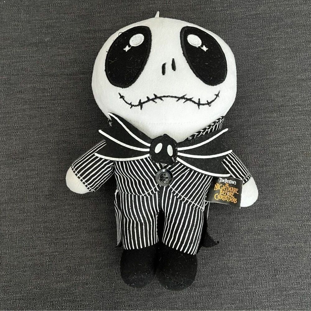 Nightmare Before Christmas Jack Skellington Plush 9" Embroidered Face Buttons